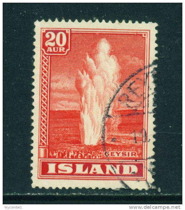 ICELAND - 1938 The Great Geyser 20a Used As Scan - Oblitérés
