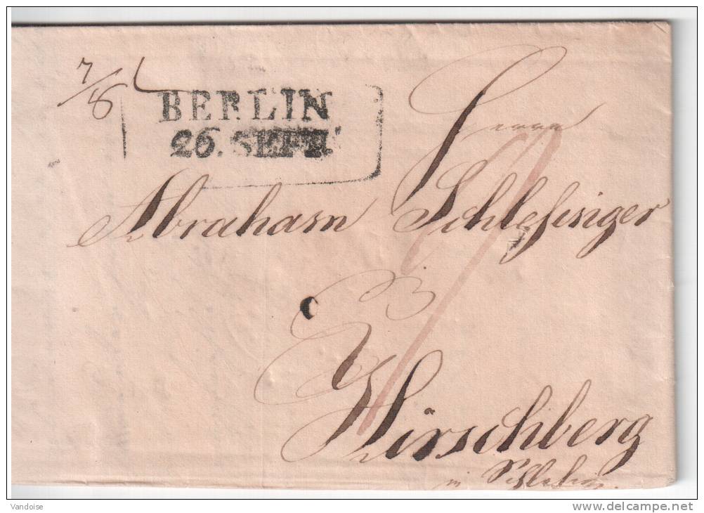 LETTRE DE 1826 AVEC MARQUE POSTALE DE BERLIN - [Voorlopers