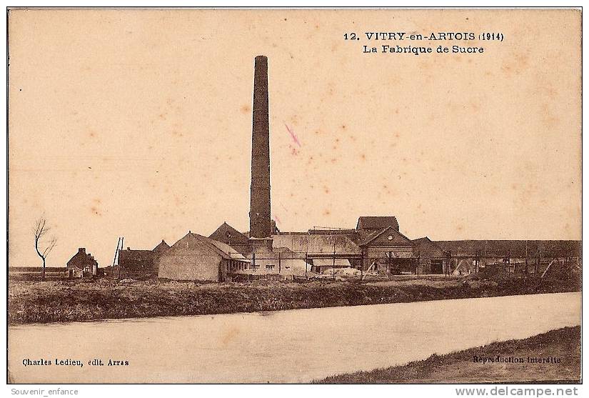 CPA Vitry En Artois La Fabrique De Sucre Ledieu Arras 62 Pas De Calais - Vitry En Artois