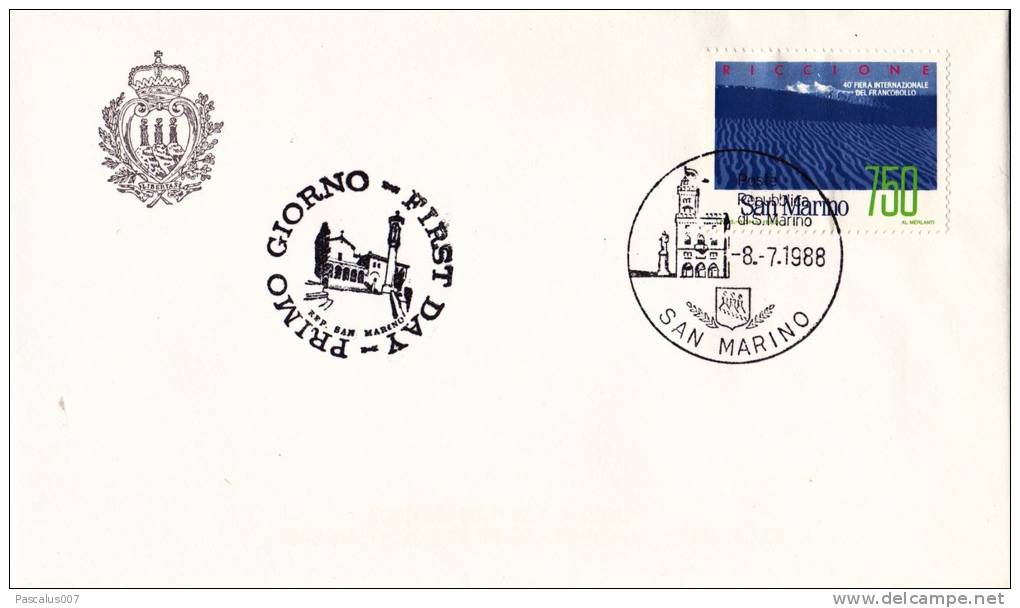 B02  Enveloppe FDC De San Marino - Du 08-07-1988 - FDC