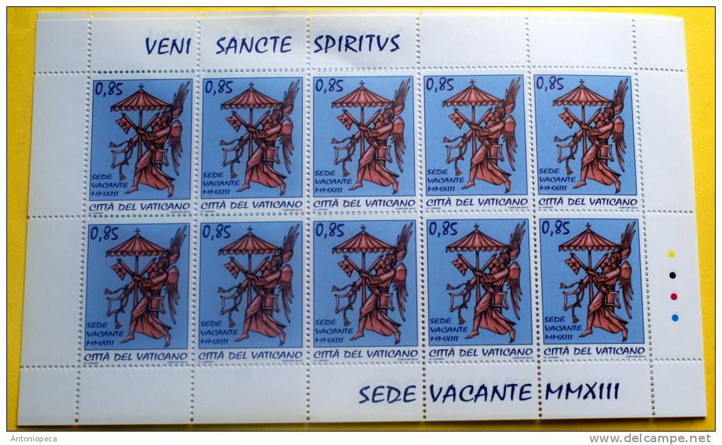 VATICANO 2013 - SEDE VACANTE  - VACANT PAPAL SEE - SIEGE VACANT FULL SHEETS OF 10 COMPLETE SET MNH** - Unused Stamps