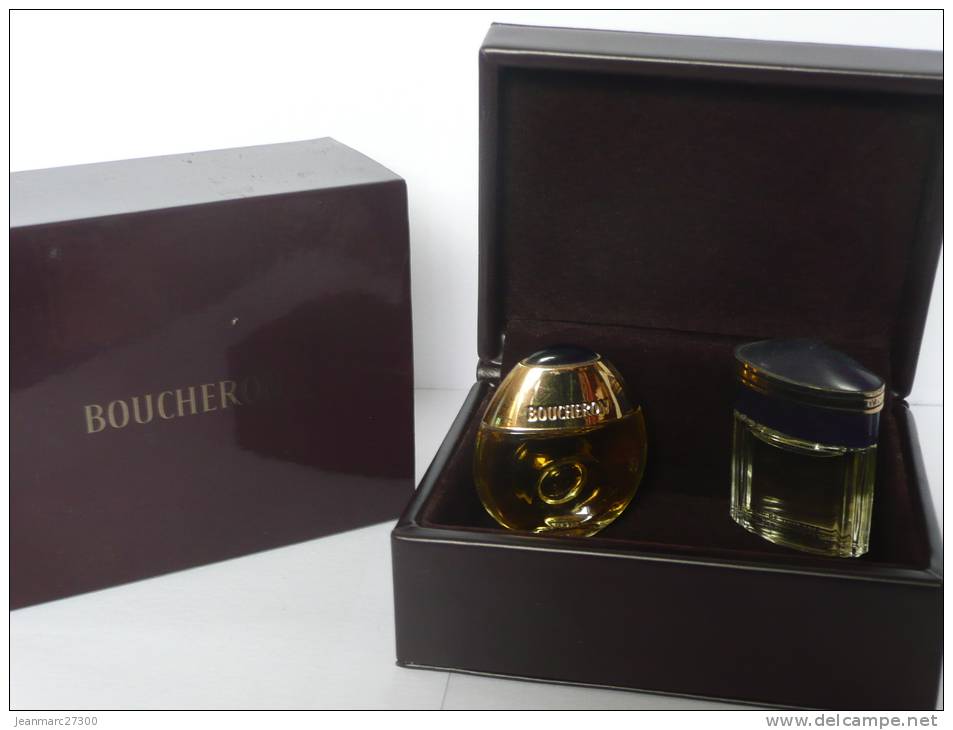 Boucheron Pour Homme Et Pour Femme Echantillons Dans Coffret Cuir Prestige - Miniaturen Damendüfte (mit Verpackung)