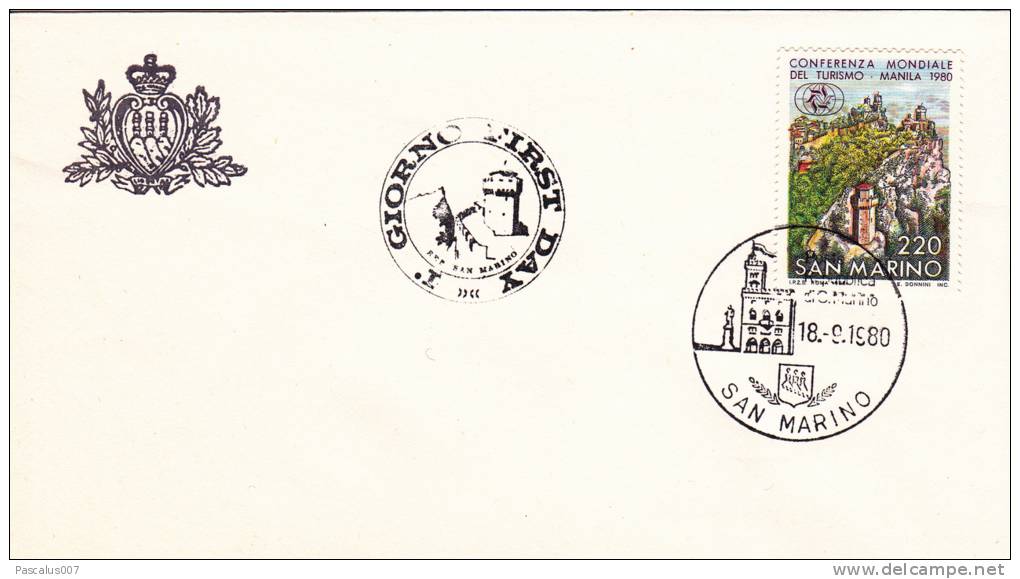 B02  Enveloppe FDC De San Marino - Du 18-09-1980 - FDC