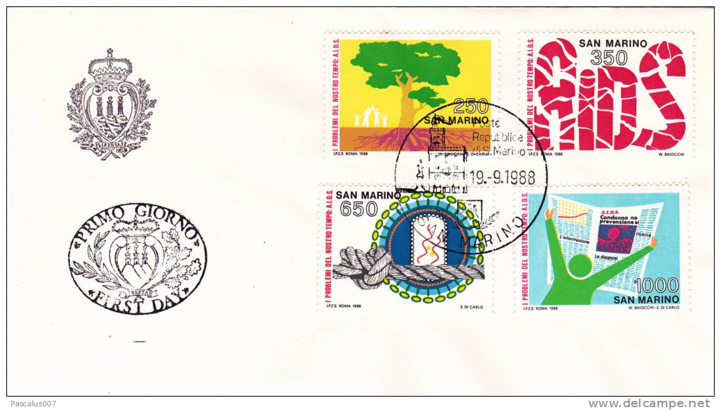 B02  Enveloppe FDC De San Marino - Du 19-09-1988 - FDC