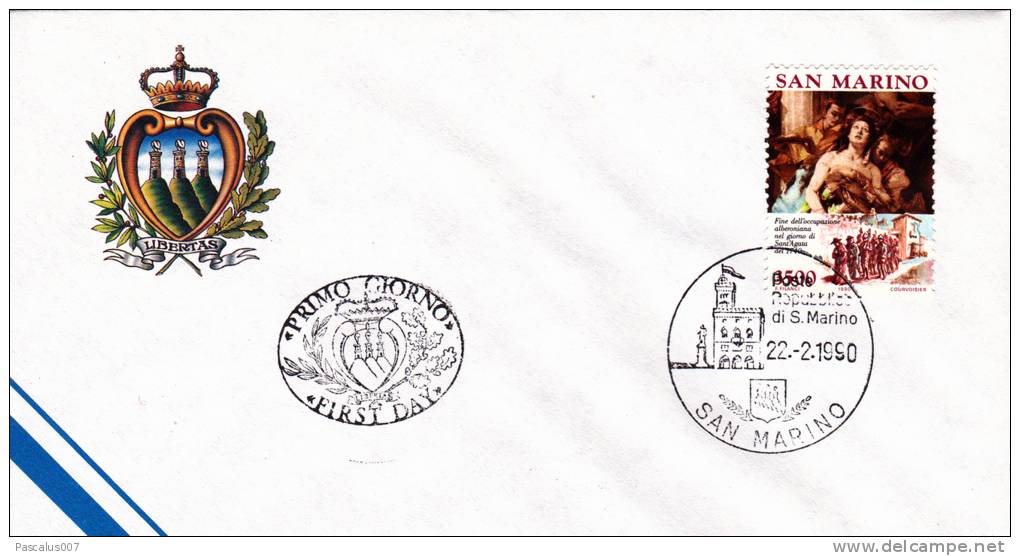 B02  Enveloppe FDC De San Marino - Du 22-02-1990 - FDC