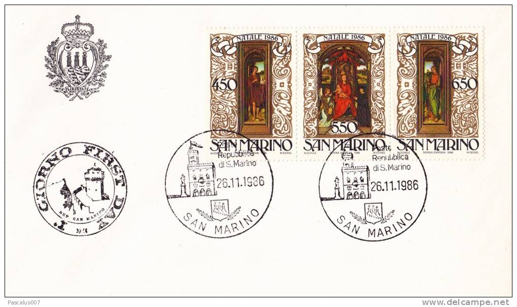 B02  Enveloppe FDC De San Marino - Du 26-11-1986 - FDC