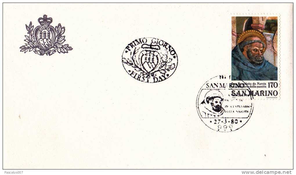 B02  Enveloppe FDC De San Marino - Du 27-06-1980 - FDC