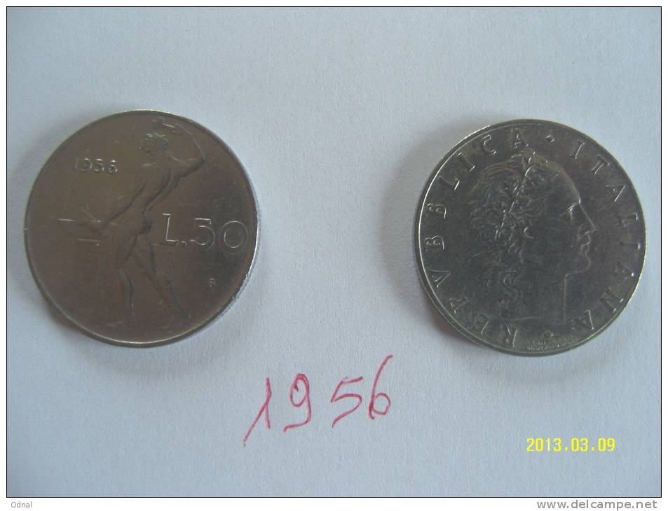 50 LIRE VULCANO 1°TIPO 1956   BB++ - 50 Lire