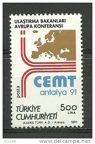 Turkey; 1991 European Transport Ministers' Conference - Unused Stamps