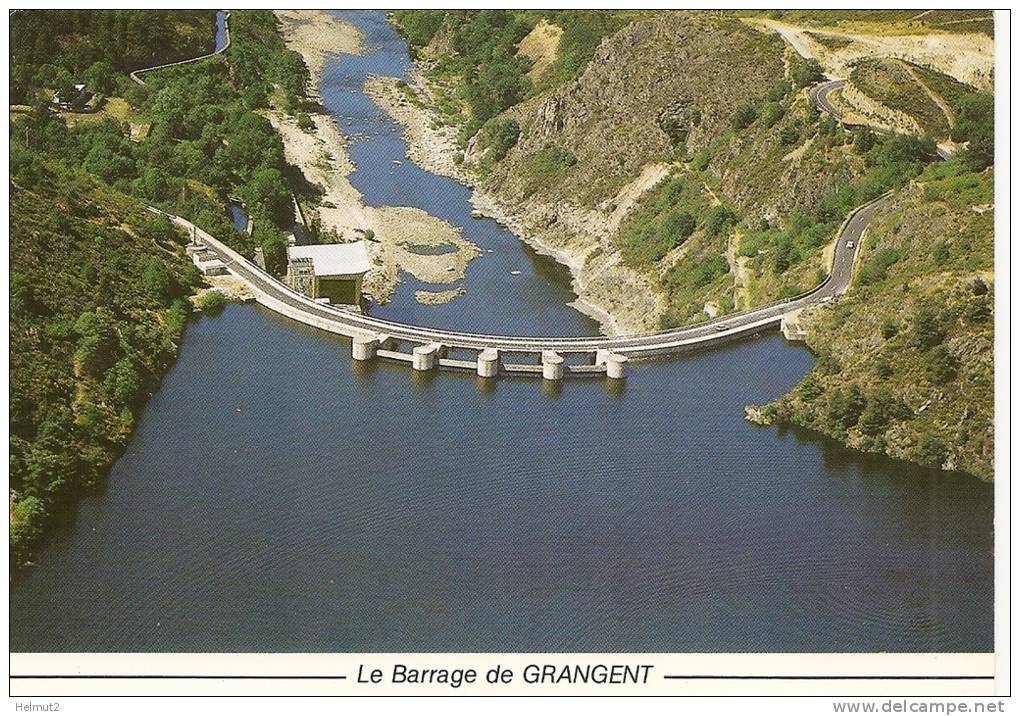 Le Barrage De GRAGENT (Loire 42) Vue Aérienne Du Barrage La Retenue Lac Et Route (écrite 1995 Voir Détails Scan) MW140 - Saint Just Saint Rambert