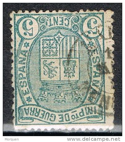 Sello 5 Cts Impuesto De Guerra 1875, Fechador MAHON (Menorca) Baleares,  Num 154 º - Kriegssteuermarken
