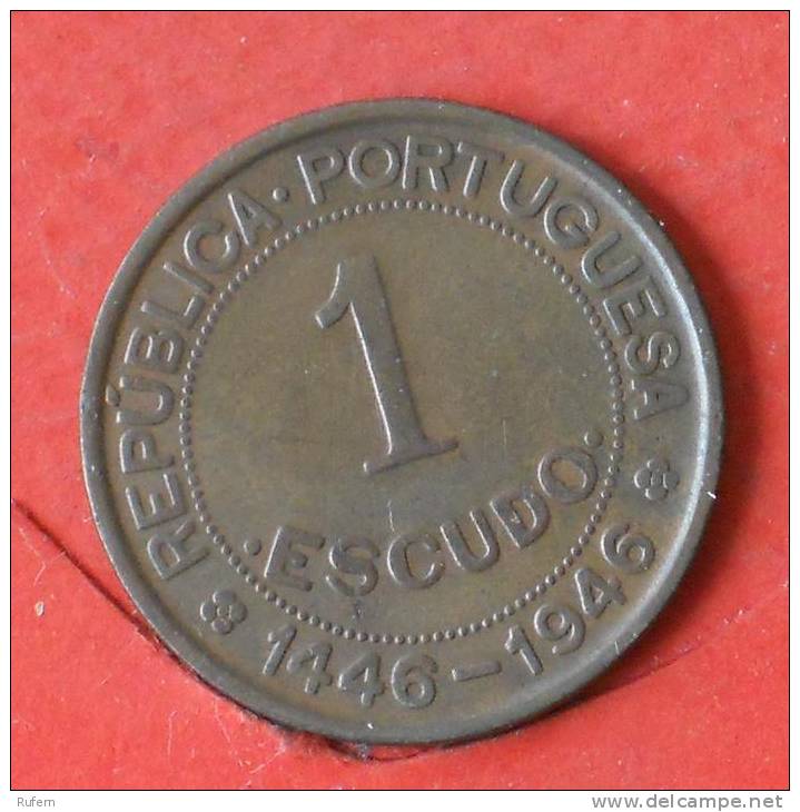 GUINÉ BISSAU  1  ESCUDOS  1946   KM# 7  -    (1530) - Guinea-Bissau