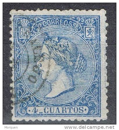 Sello 4 Cuartos Isabel II 1866, Fechador REALEJO (Granada),  Num 81 º - Gebraucht