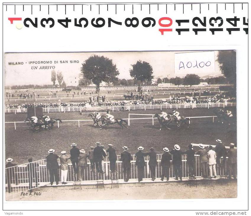 A0100 MILANO IPPODROMO DI SAN SIRO UN ARRIVO  1912-1918? - Reitsport