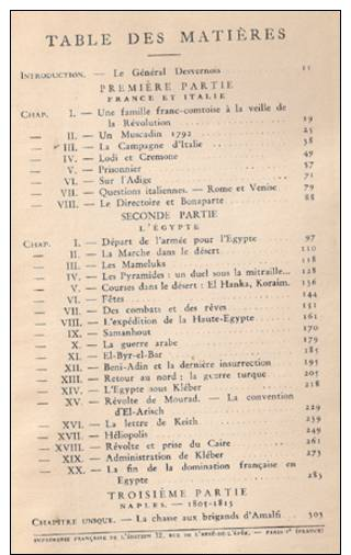 EMPIRE. AVEC BONAPARTE EN ITALIE ET EN EGYPTE. Mémoires Du Général Baron DESVERNOIS - History