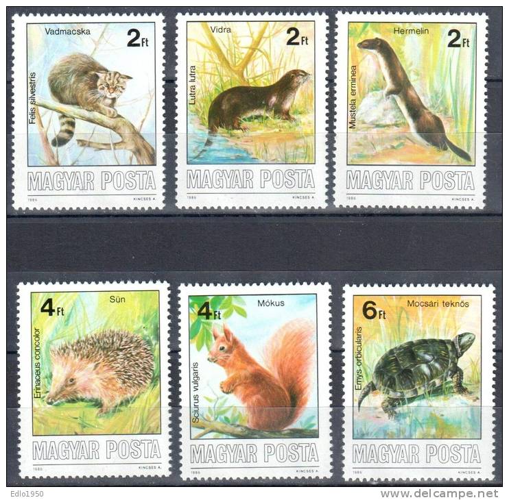 Hungary 1986 Animals - Mi.3860A - 3865A - MNH - Unused Stamps