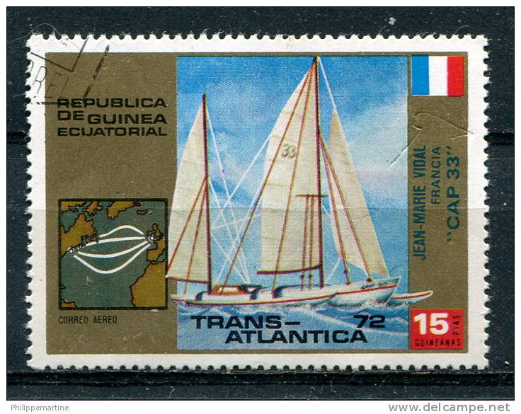 Guinée Equatoriale 1972 - Poste Aérienne YT 14 (o) - Voilier - Trans-Atlantique - Guinée Equatoriale