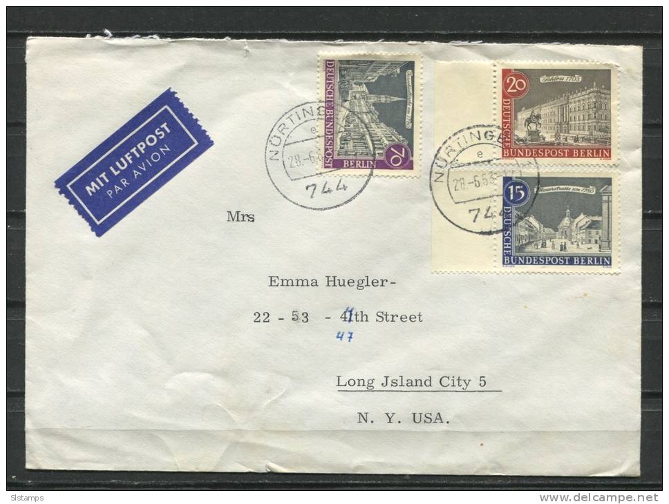 Germany Berlin  1963 Cover To USA Nuertingen - Covers & Documents