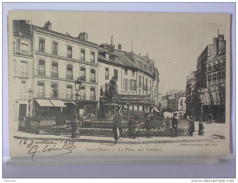 (93) - SAINT OUEN - LA PLACE AUX GUELDRES - ANIMEE - DOS SIMPLE - 1901 - Saint Ouen