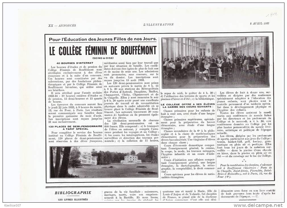 Le COLLEGE FEMININ DE BOUFFEMONT - Bouffémont