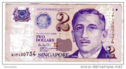 BILLET SINGAPOUR - P.38 - 1999 - 2 DOLLARS - ARMOIRIE - PORTRAIT DE YUSOF BIN ISHAK - ECOLE ET ECOLIERS - Singapour