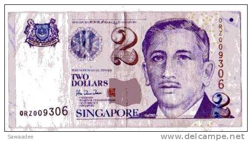 BILLET SINGAPOUR - P.38 - 1999 - 2 DOLLARS - ARMOIRIE - PORTRAIT DE YUSOF BIN ISHAK - ECOLE ET ECOLIERS - Singapour