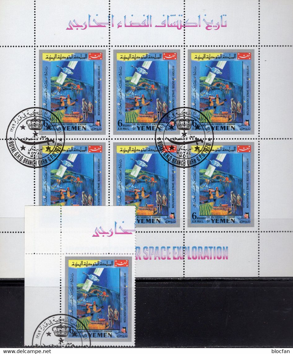 Heute/Morgen Spacelab 2000 Yemen 892+Kleinbogen O 8€ Historie 1970 Sheet M/s S/s Space History Exploration Sheetlet - Amérique Du Nord