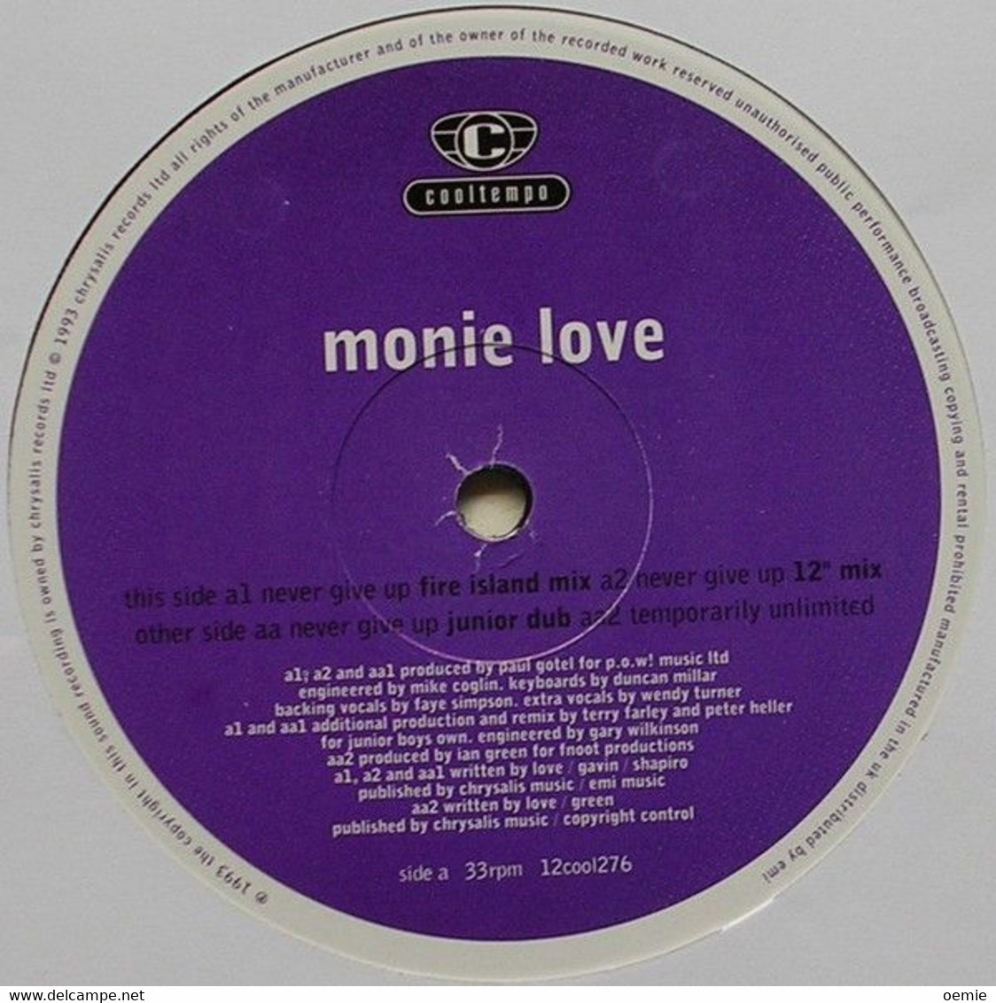 MONIE LOVE  °  NEVER GIVE UP - 45 T - Maxi-Single