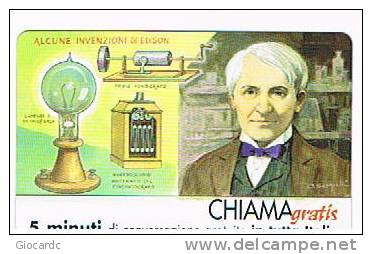 CHIAMAGRATIS - 120 PERSONAGGI PER IL PROGRESSO DELL' UMANITA'(99):  THOMAS ALVA EDISON          - NUOVA  (RIF.CP) - [2] Sim Cards, Prepaid & Refills