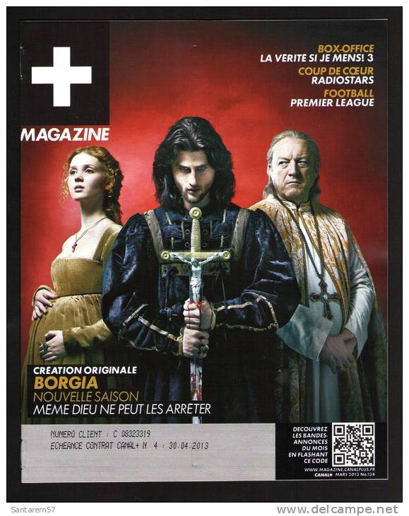 Magasine Magazine CANAL PLUS LE CLUB Programmation Mars 2013 N° 134 FRANCE - Revistas