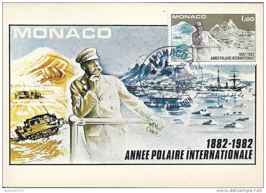 MONACO - ANNEE POLAIRE INTERNATIONALE - Timbre Et Tampon Jour D'émission 1982 - Cartes-Maximum (CM)