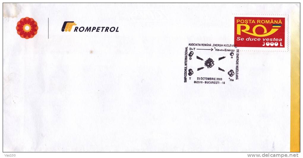 International Symposium On Nuclear Power 2003 POSTMARK ON COVER,ROMANIA - Atomo