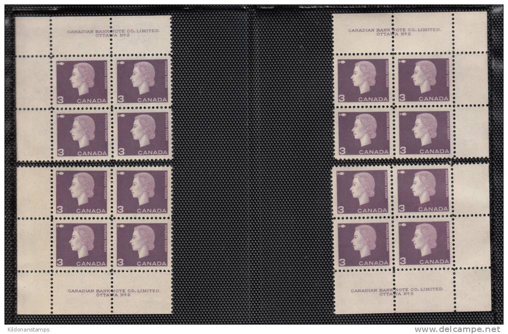 Canada 1962-1963 Cameo full set, corner plate blocks, mint no hinge (see desc), Sc# 401-405