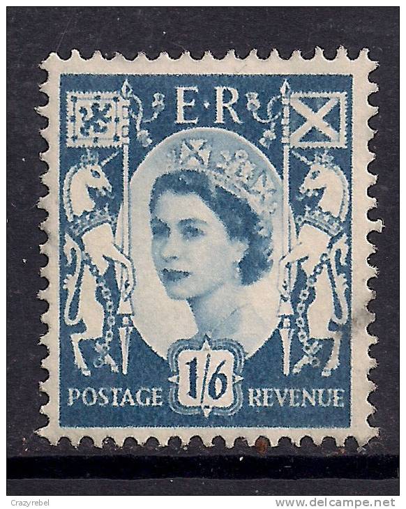 SCOTLAND GB 1967 QE2 1/-6d Grey Blue Used Wilding Stamp SG 6 ( K163 ) - Scotland