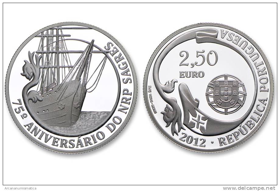 PORTUGAL  2,50  EUROS  2.012  2012  CU NI  "75 Aniversario Do NRP SAGRES"   SC/UNC   DL-10.364 - Portugal