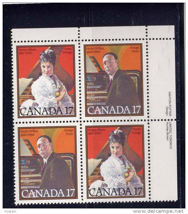 CANADA, 1980, MNH, #861a,  CANADIAN MUSICIANS : EMMA ALBANI & HEALY WILLAN   MNH - Blocs-feuillets