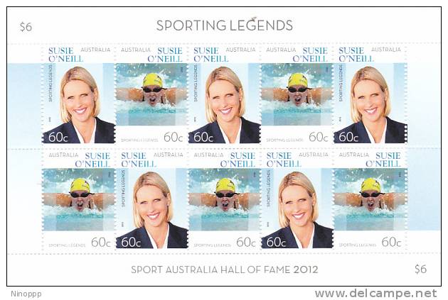 Australia   2012  Sporting Legends Susie O'Neill Sheetlet MNH - Mint Stamps