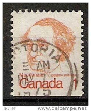 Canada  1972-77  Caricatures  (o) J.A.MacDonald - Timbres Seuls