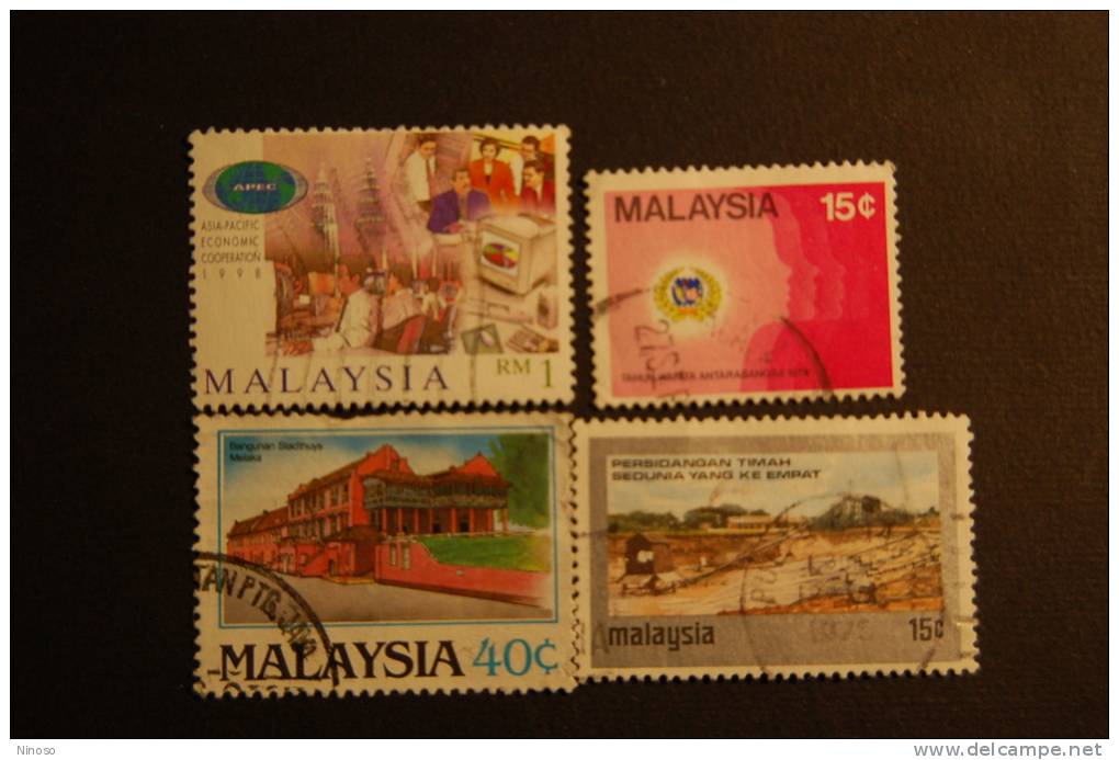 MALESIA 4 VALORI USATI - Malesia (1964-...)