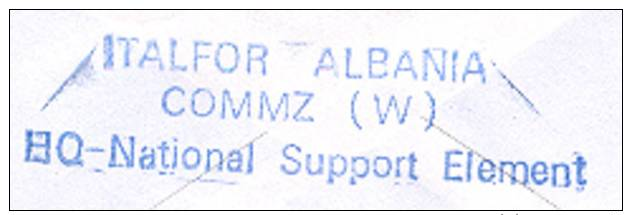 A184 - MISSIONI MILITARI DI PACE - ONU MISSIONS - UNITED NATIONS - ITALFOR ALBANIA - NATIONAL SUPPORT ELEMENT - 2001-10: Storia Postale