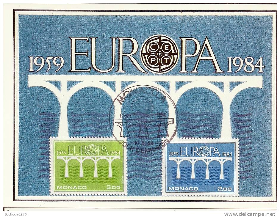 MONACO - EUROPA 1959-1984 - Timbre Et Tampon Jour D'émission - Cartes-Maximum (CM)