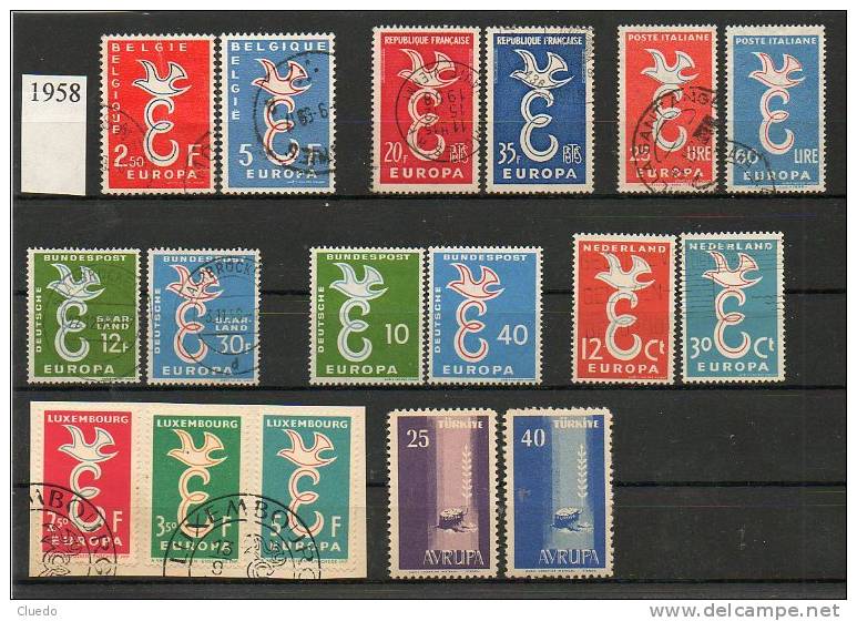 Europa CEPT Year 1958 Lot Used - Lotto Usati Europa Cept 1958 - 1958