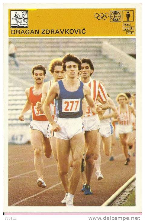 SPORT CARD No 81 - DRAGAN ZDRAVKOVI&#262; (Zdravkovic), Yugoslavia, 1981., 10 X 15 Cm - Atletiek