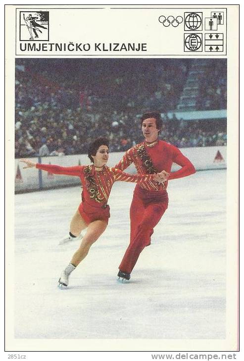SPORT CARD No 102 - FIGURE SKATING, Yugoslavia, 1981., 10 X 15 Cm - Skating (Figure)