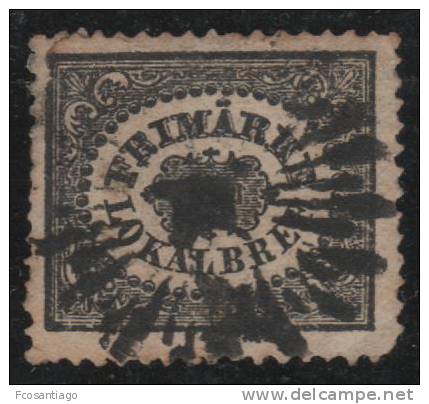 SUECIA 1856/62 - Yvert #S1 Servicio - VFU - Revenue Stamps