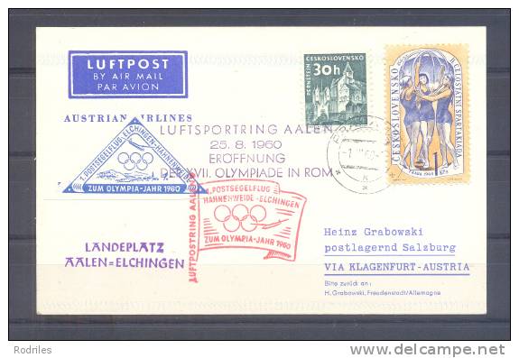 1960.- CHECOSLOVAQUIA A AUSTRIA - Covers & Documents