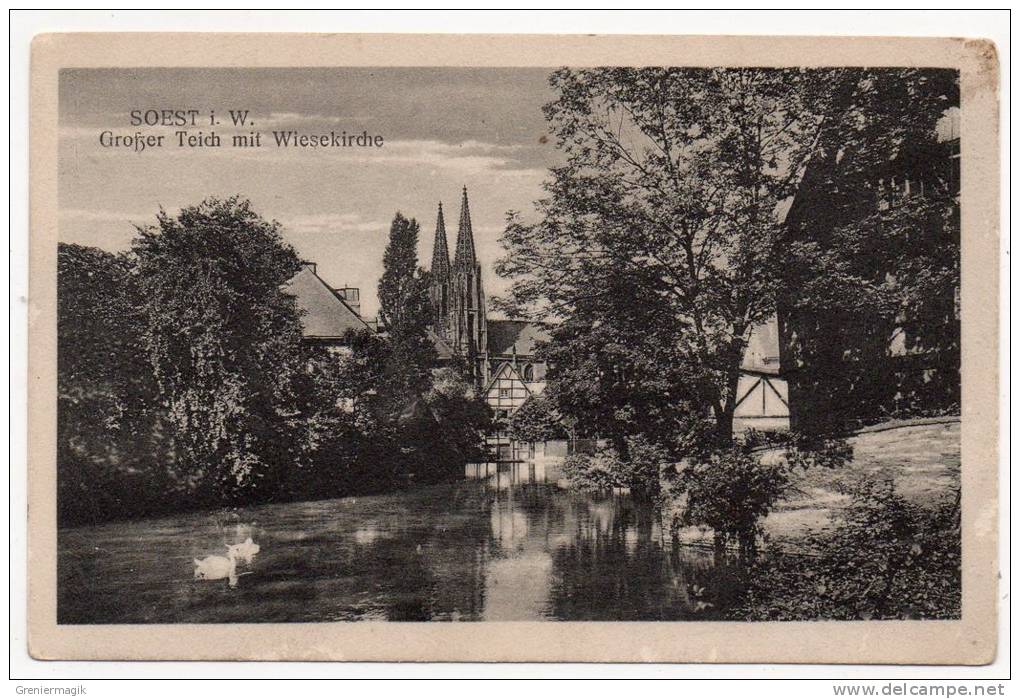 Cpa - Soest I. W. - Grosser Teich Mit Wiesekirche - Soest