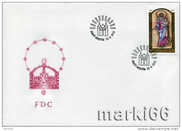 Czech Republic - 2012 - 100th Anniversary Of The Coronation Of Monument To Our Lady Of Hostyn - FDC (first Day Cover) - Briefe U. Dokumente