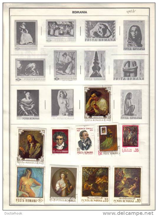 ROMANIA    Collection Of  Mounted Mint And Used As Per Scan. (4 SCANS) - Collections