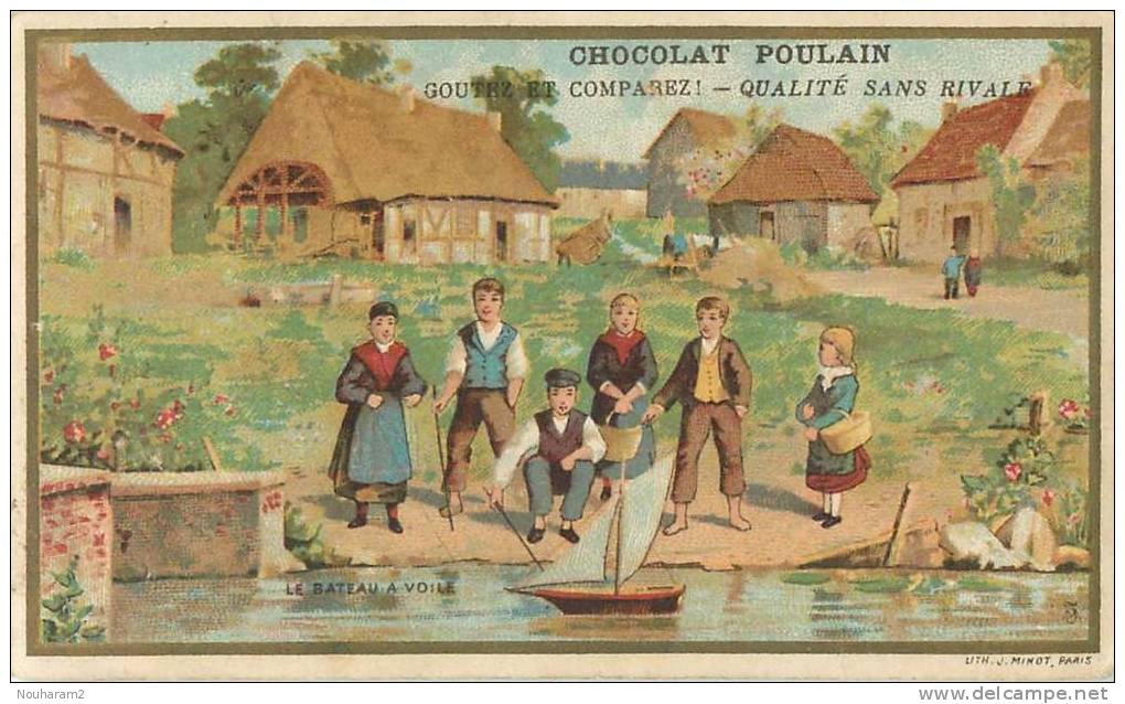 Chromos Réf. A371. Chocolat Poulain - Le Bateau à Voile - Poulain